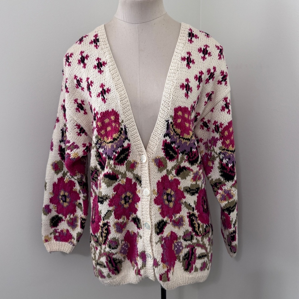 Vintage Cambridge Dry Goods Small Cardigan Sweater ~ Cottagecore Cottage Granny